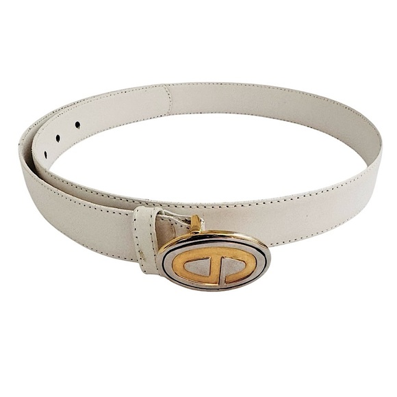 Vintage Christian Dior Teddy D Style Leather Belt - Picture 1 of 5